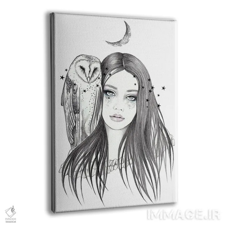 تابلو جغد انباری اثر آندریا هرنیاک - نمای پرسپکتیو محصول