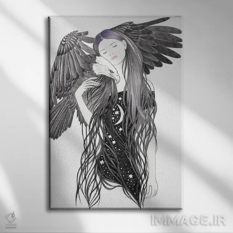 تابلو شب عقاب اثر آندریا هرنیاک - نمای روبهرو روی دیوار