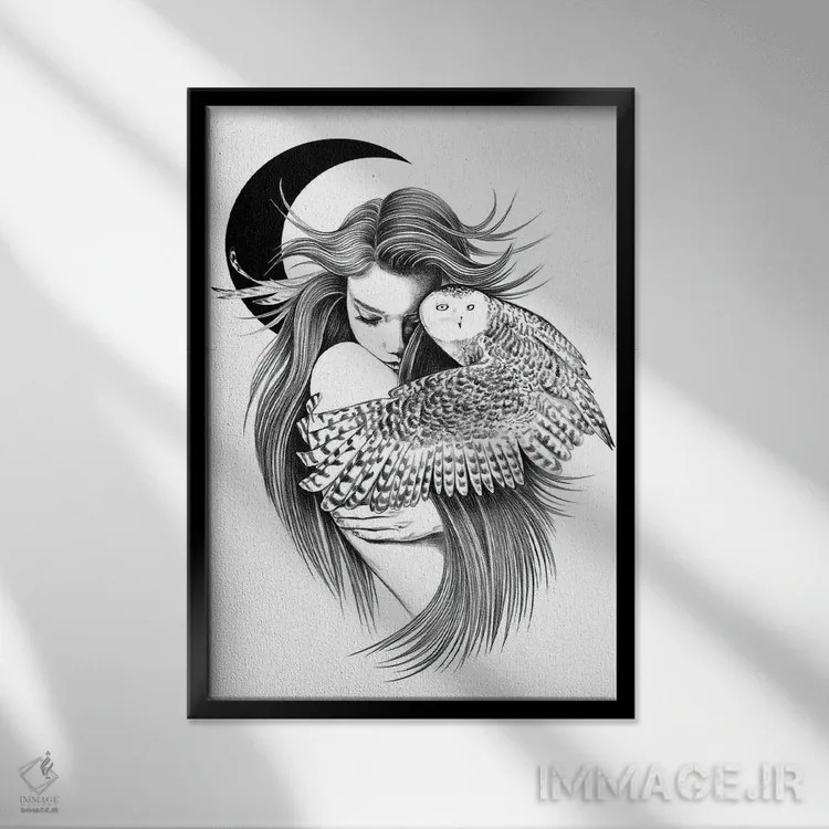 تابلو بوسه اثر آندریا هرنیاک - نمای قابدار مشکی