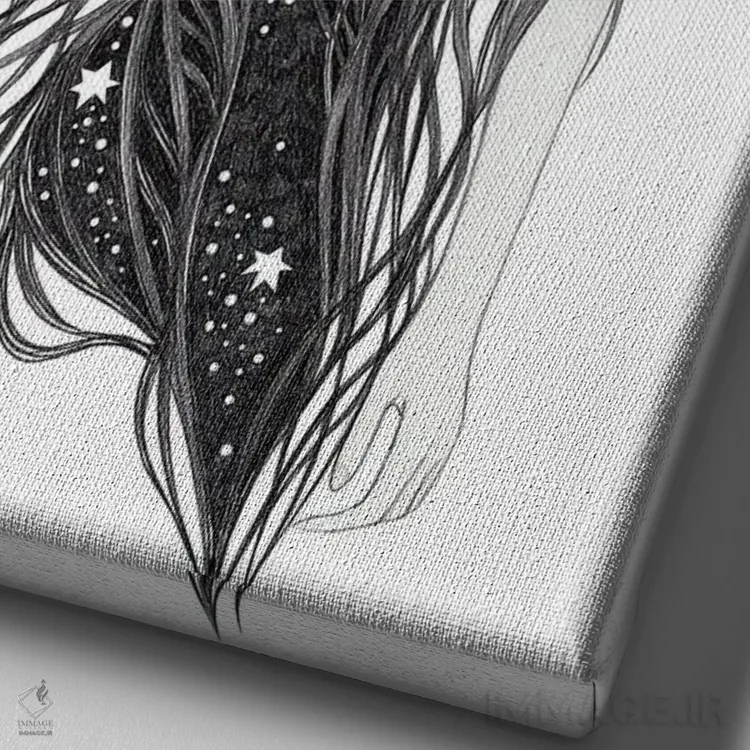 تابلو شب عقاب اثر آندریا هرنیاک - نمای نزدیک بافت بوم