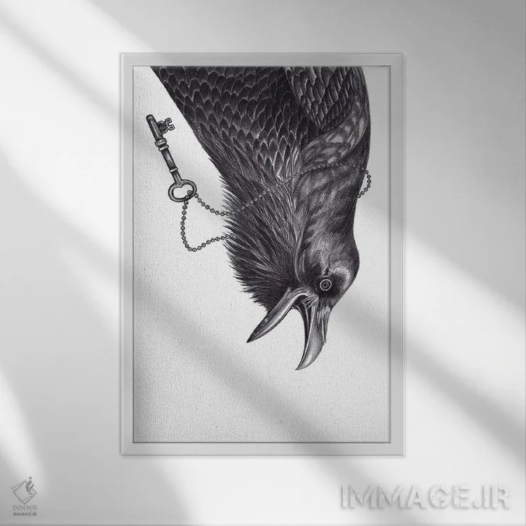 تابلو کلید اسرارآمیز اثر آندریا هرنیاک - نمای قابدار سفید