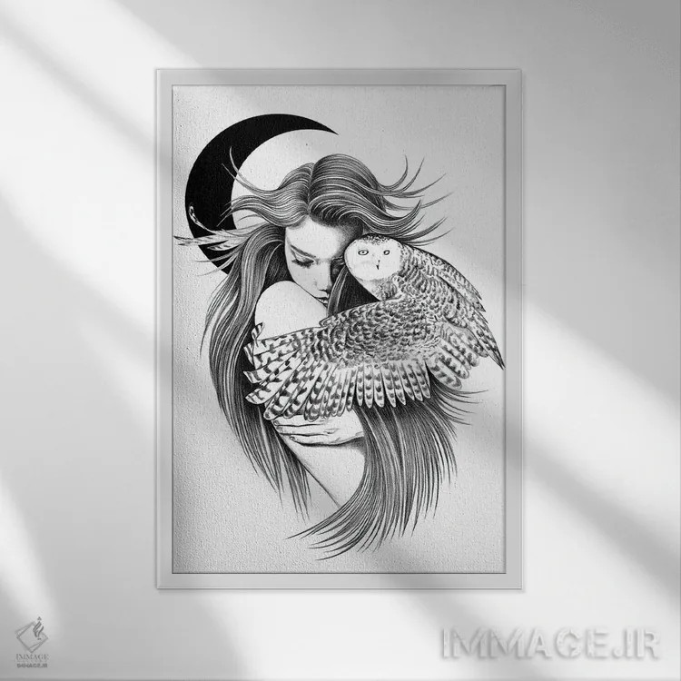 تابلو بوسه اثر آندریا هرنیاک - نمای قابدار سفید