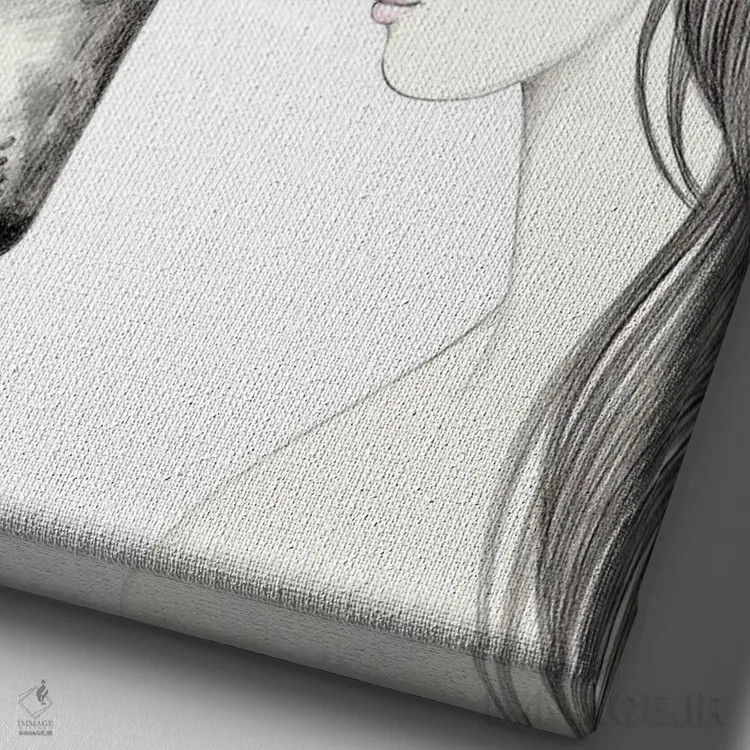 تابلو خورشید و ماه اثر آندریا هرنیاک - نمای نزدیک بافت بوم