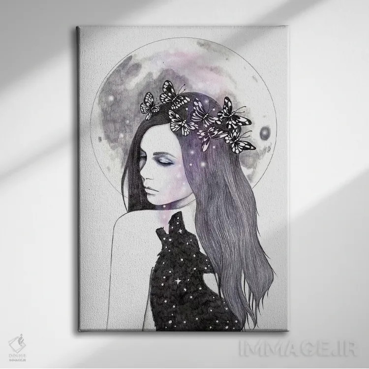 تابلو در جستجوی ستارهها اثر آندریا هرنیاک - نمای روبهرو روی دیوار