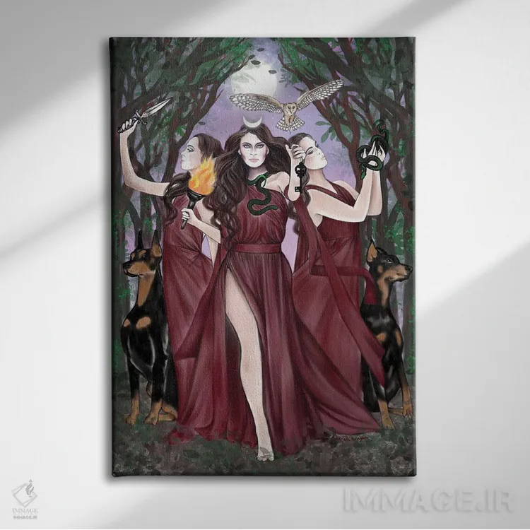 تابلو مادر جادوگران اثر آندریا هرنیاک - نمای روبهرو روی دیوار