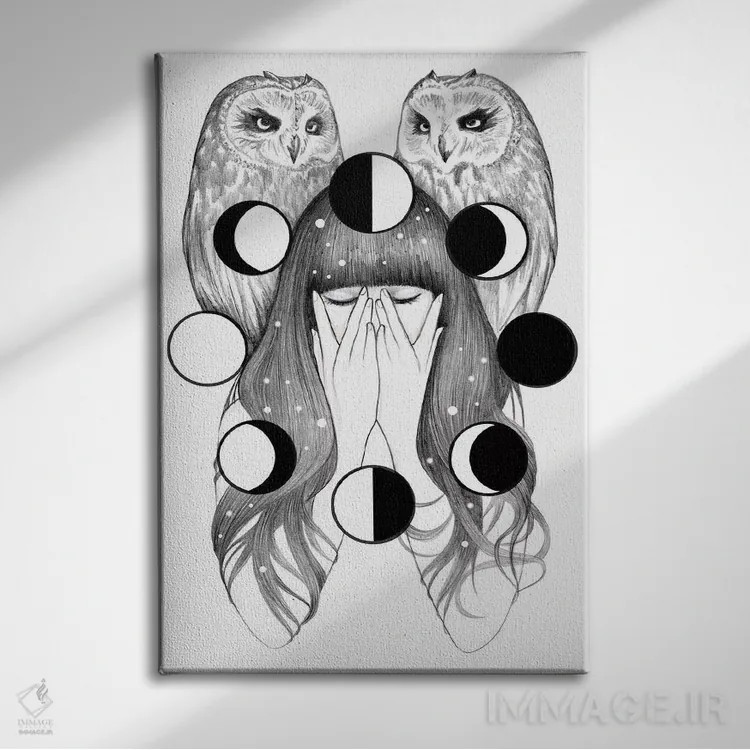 تابلو افسونهای ماه اثر آندریا هرنیاک - نمای روبهرو روی دیوار