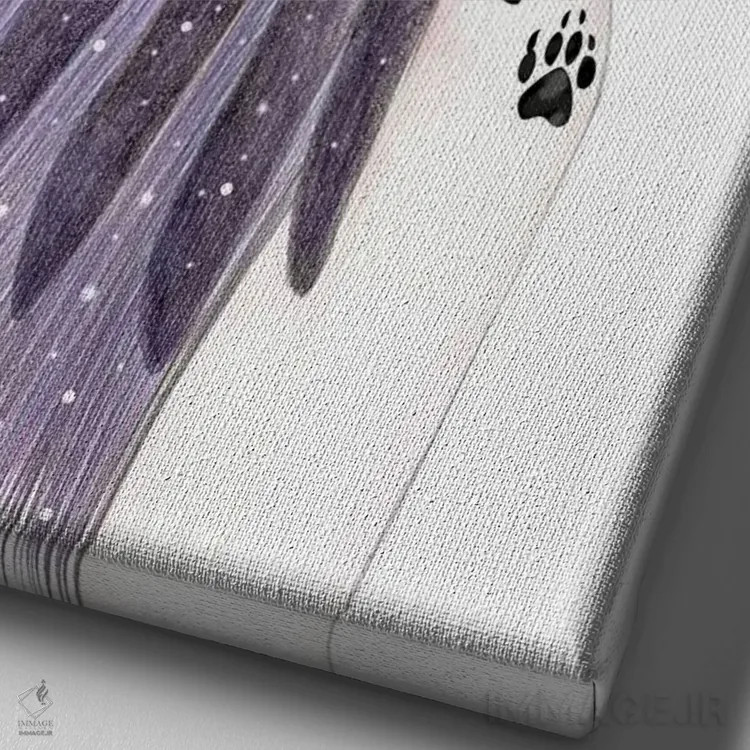 تابلو پرندهٔ سیاه اثر آندریا هرنیاک - نمای نزدیک بافت بوم