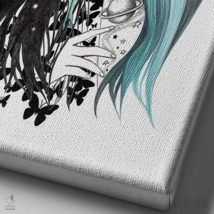 تابلو لونا (الهه/ماه) اثر آندریا هرنیاک - نمای نزدیک بافت بوم