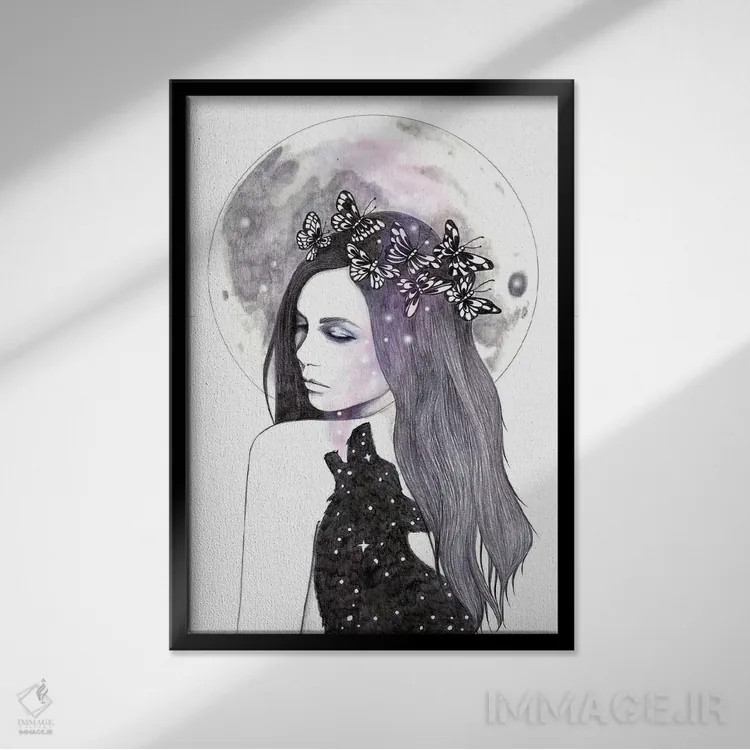 تابلو در جستجوی ستارهها اثر آندریا هرنیاک - نمای قابدار مشکی