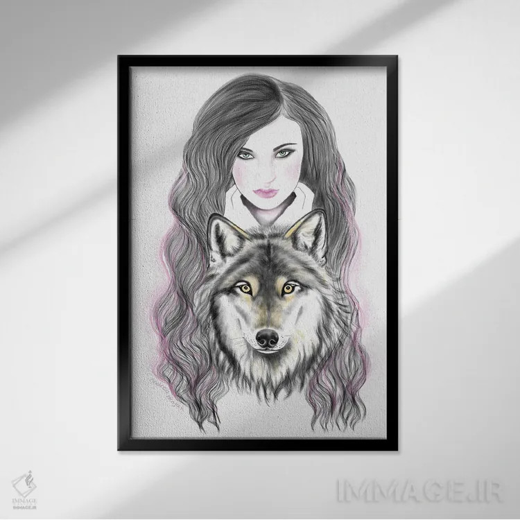 تابلو چشمهای زرد اثر آندریا هرنیاک - نمای قابدار مشکی