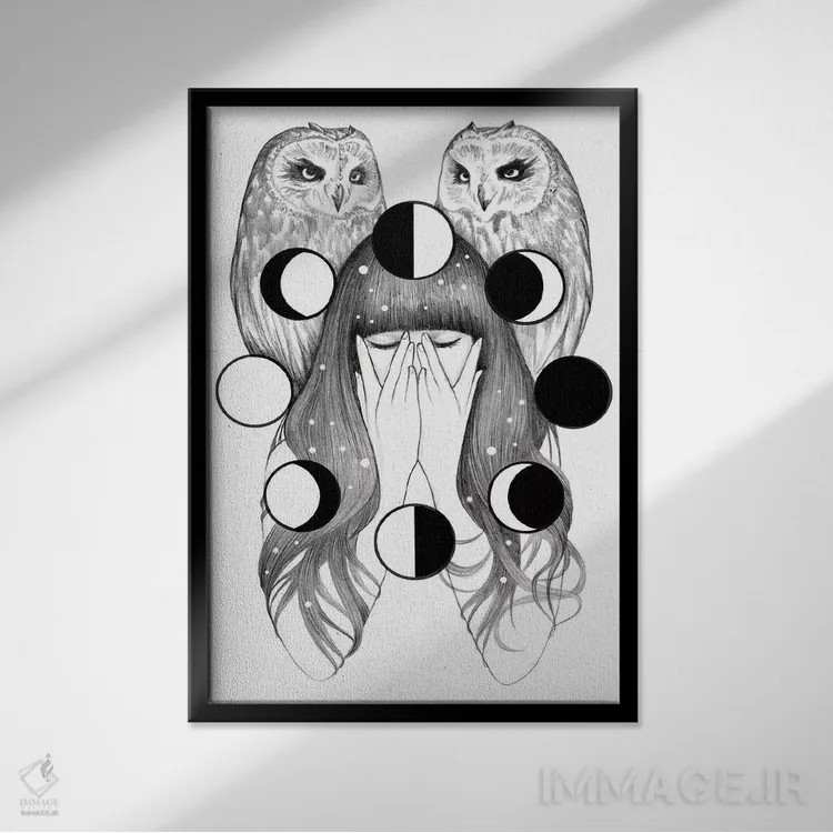 تابلو افسونهای ماه اثر آندریا هرنیاک - نمای قابدار مشکی