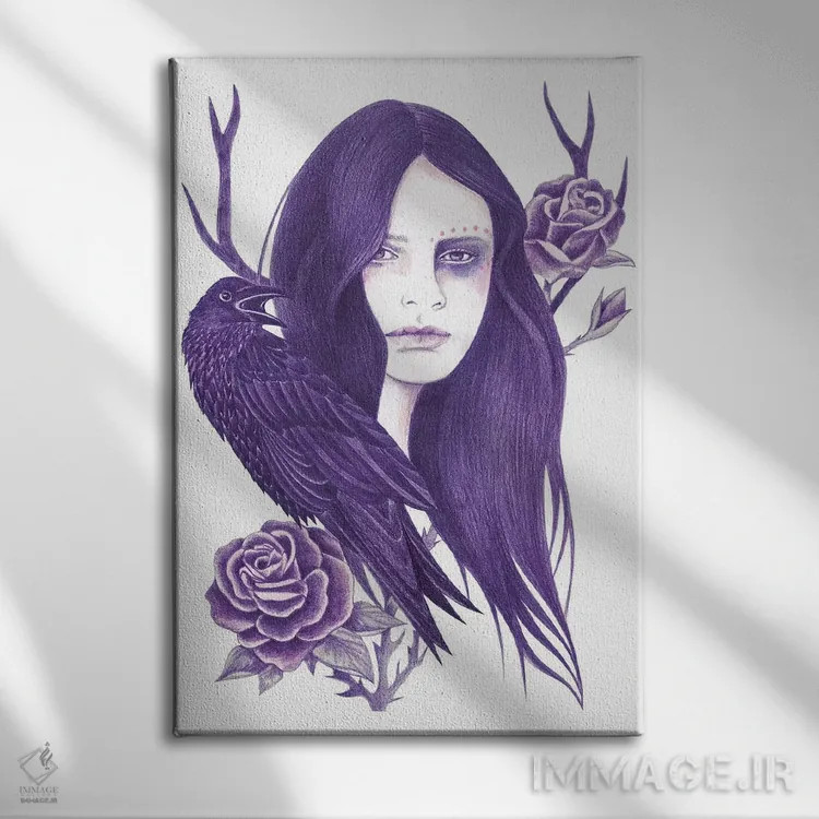 تابلو کلاغ اثر آندریا هرنیاک - نمای روبهرو روی دیوار