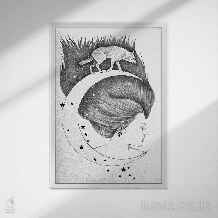 تابلو ماهپیمای اثر آندریا هرنیاک - نمای قابدار سفید