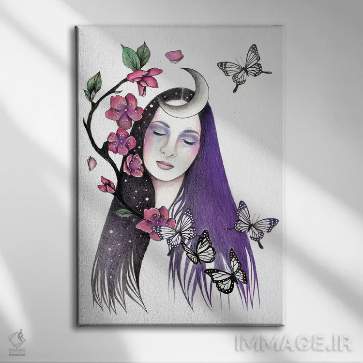 تابلو زمان شکوفه اثر آندریا هرنیاک - نمای روبهرو روی دیوار