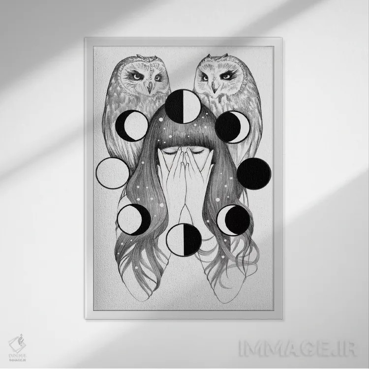 تابلو افسونهای ماه اثر آندریا هرنیاک - نمای قابدار سفید