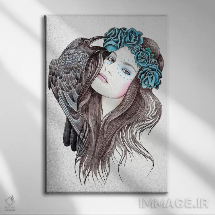 تابلو ماه آبی اثر آندریا هرنیاک - نمای روبهرو روی دیوار