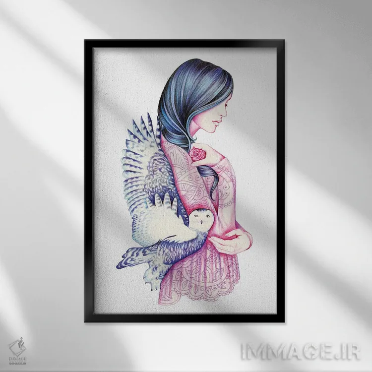 تابلو راز اثر آندریا هرنیاک - نمای قابدار مشکی