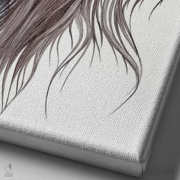 تابلو ماه آبی اثر آندریا هرنیاک - نمای نزدیک بافت بوم