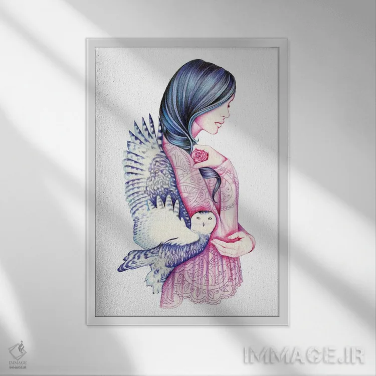 تابلو راز اثر آندریا هرنیاک - نمای قابدار سفید