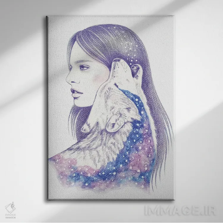 تابلو عشق کیهانی ۲ (نسخه دوم) اثر آندریا هرنیاک - نمای روبهرو روی دیوار