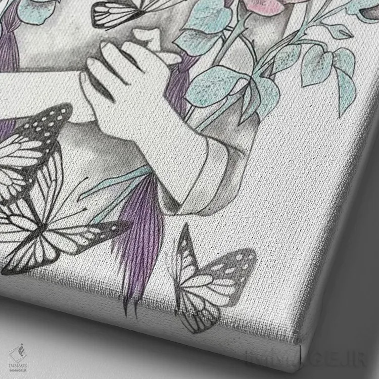 تابلو ساعت جادویی (طلایی) اثر آندریا هرنیاک - نمای نزدیک بافت بوم