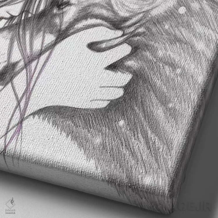 تابلو نیلوفر آبی اثر آندریا هرنیاک - نمای نزدیک بافت بوم