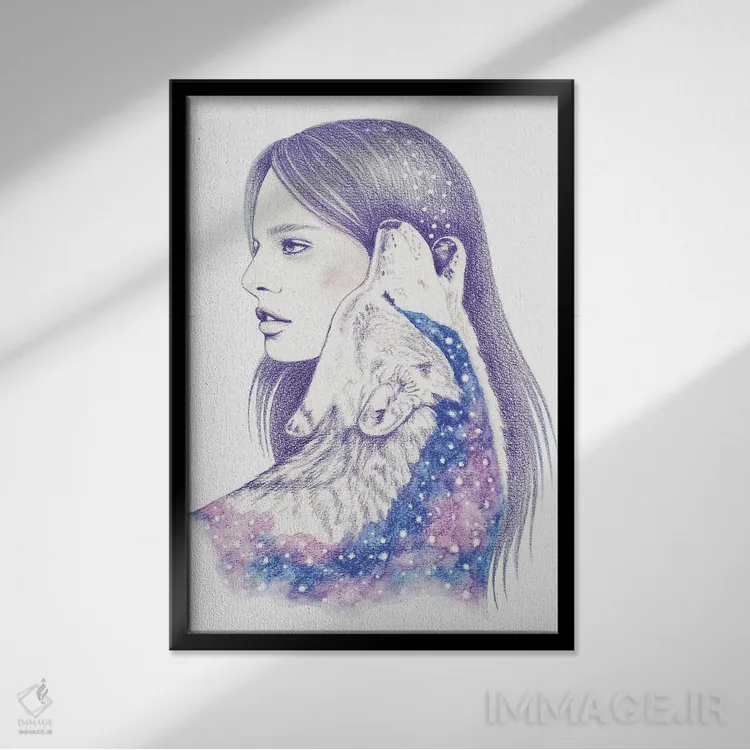 تابلو عشق کیهانی ۲ (نسخه دوم) اثر آندریا هرنیاک - نمای قابدار مشکی