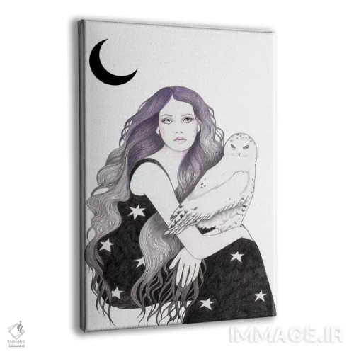 تابلو جغد سفید اثر آندریا هرنیاک - نمای پرسپکتیو محصول