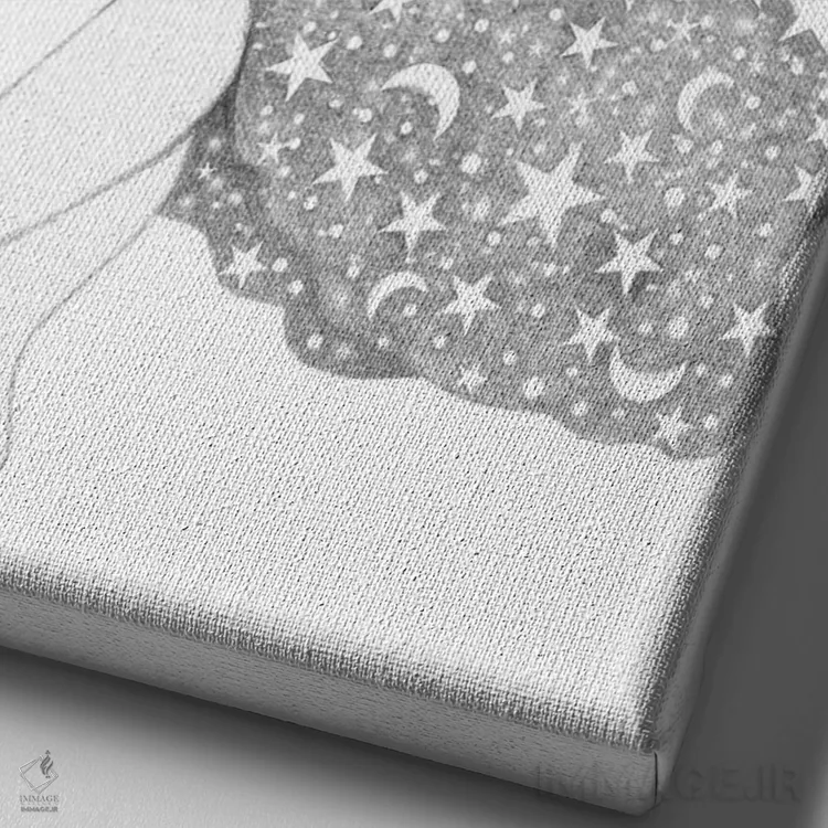 تابلو آینه اثر آندریا هرنیاک - نمای نزدیک بافت بوم