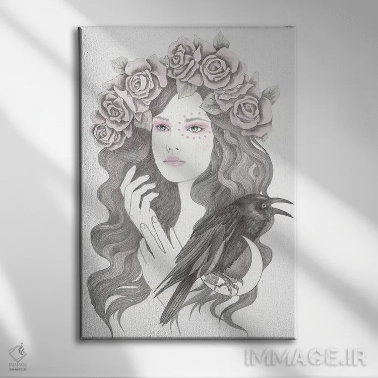 تابلو بلکبرد (پرنده سیاه) اثر آندریا هرنیاک - نمای روبهرو روی دیوار