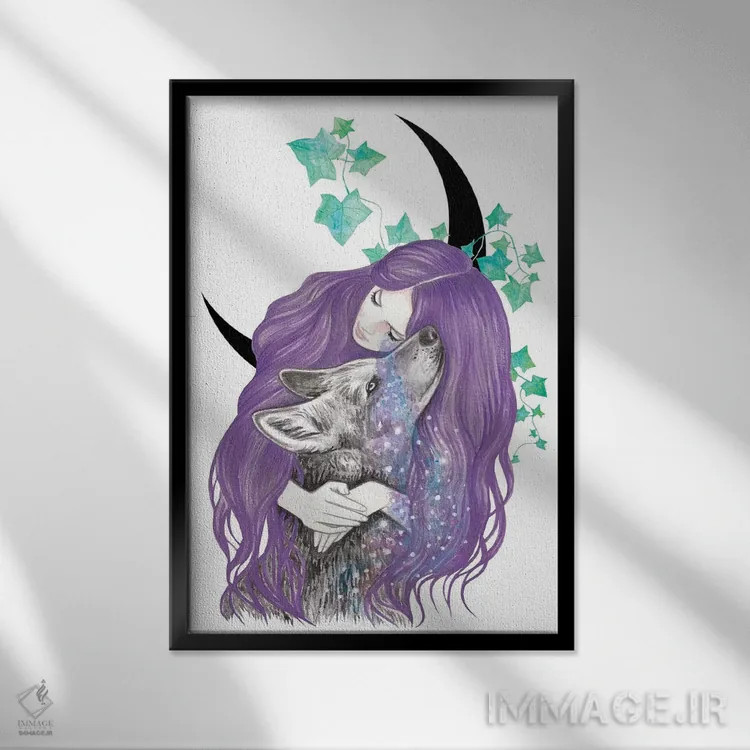 تابلو اشکهای کیهانی اثر آندریا هرنیاک - نمای قابدار مشکی