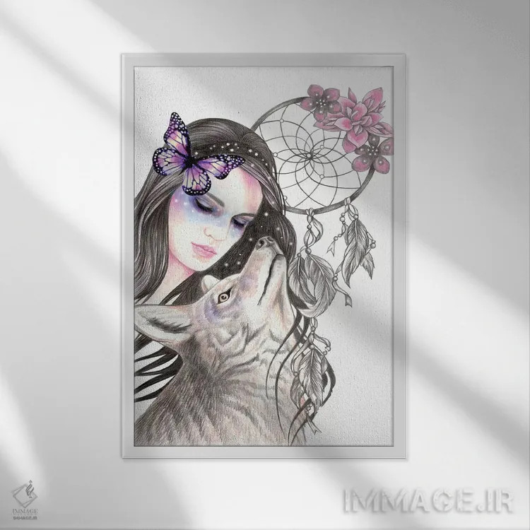 تابلو کابوسگیر اثر آندریا هرنیاک - نمای قابدار سفید