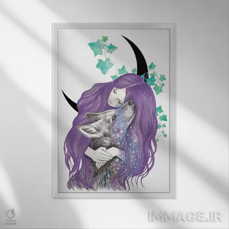 تابلو اشکهای کیهانی اثر آندریا هرنیاک - نمای قابدار سفید