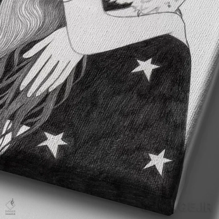 تابلو جغد سفید اثر آندریا هرنیاک - نمای نزدیک بافت بوم