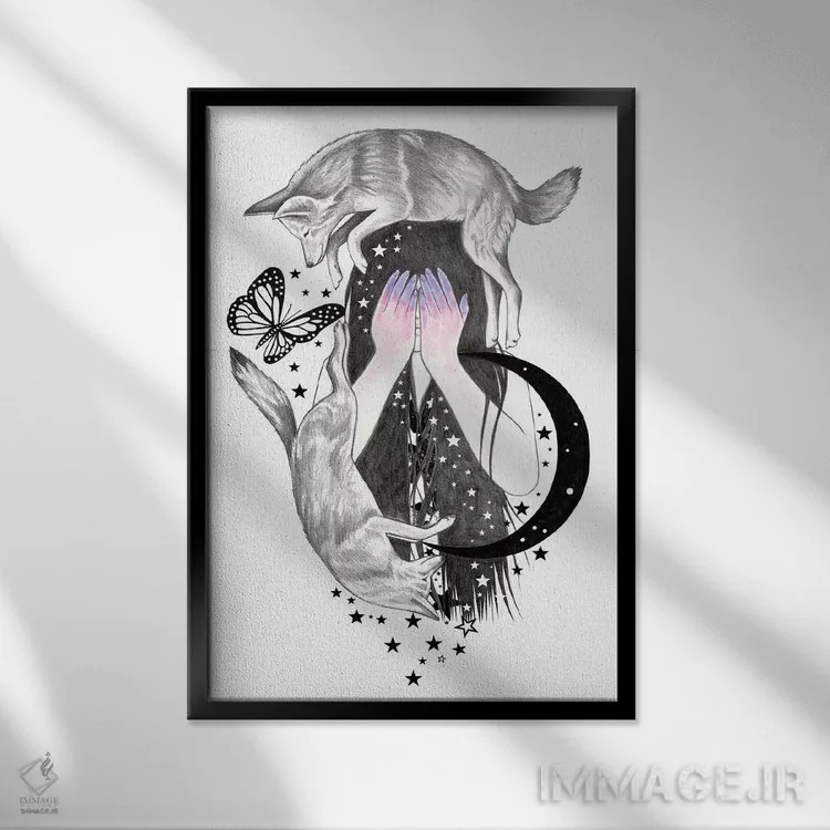 تابلو دایره اثر آندریا هرنیاک - نمای قابدار مشکی