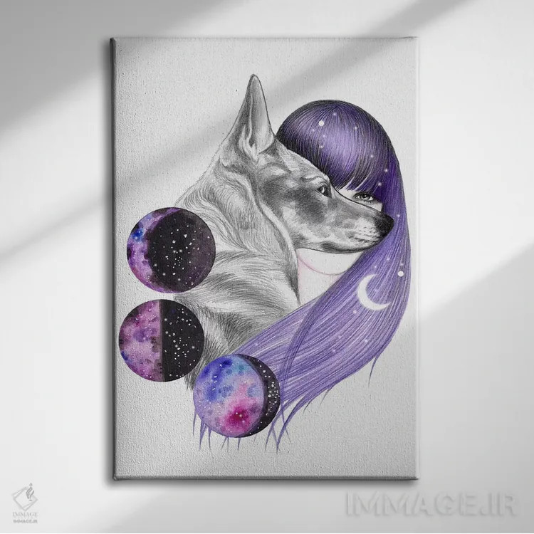 تابلو جادوی ماه اثر آندریا هرنیاک - نمای روبهرو روی دیوار