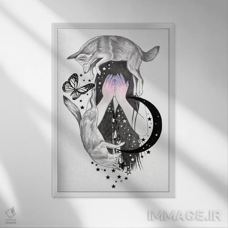 تابلو دایره اثر آندریا هرنیاک - نمای قابدار سفید