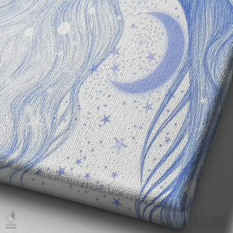 تابلو ستاره آبی اثر آندریا هرنیاک - نمای نزدیک بافت بوم