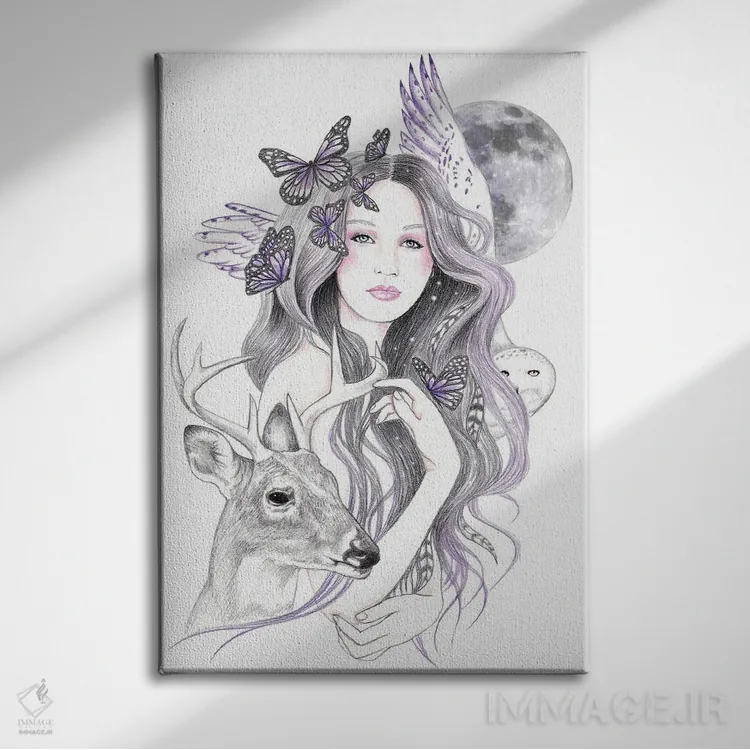 تابلو ماه روحانی اثر آندریا هرنیاک - نمای روبهرو روی دیوار