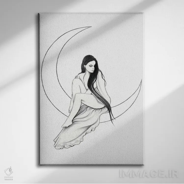 تابلو ماه اثر آندریا هرنیاک - نمای روبهرو روی دیوار