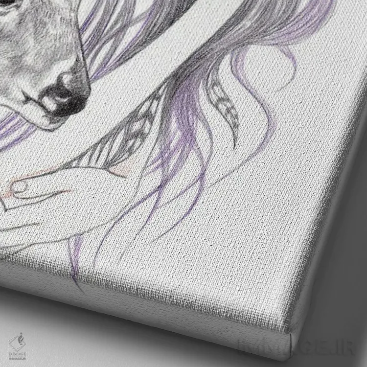 تابلو ماه روحانی اثر آندریا هرنیاک - نمای نزدیک بافت بوم