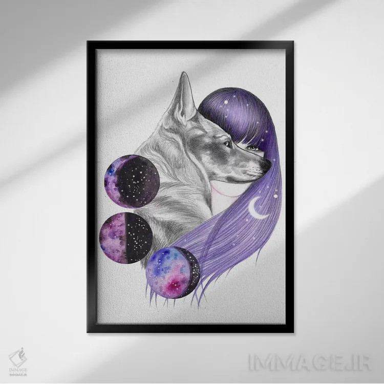 تابلو جادوی ماه اثر آندریا هرنیاک - نمای قابدار مشکی