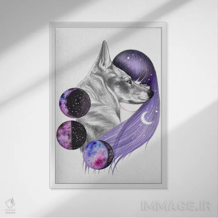 تابلو جادوی ماه اثر آندریا هرنیاک - نمای قابدار سفید