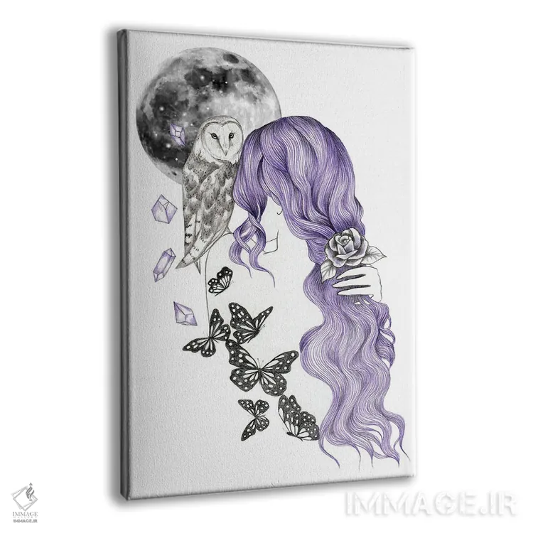 تابلو پرندگان شب اثر آندریا هرنیاک - نمای پرسپکتیو محصول