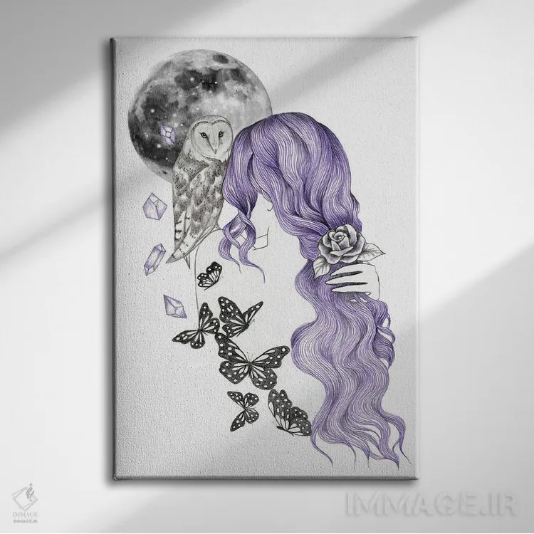 تابلو پرندگان شب اثر آندریا هرنیاک - نمای روبهرو روی دیوار