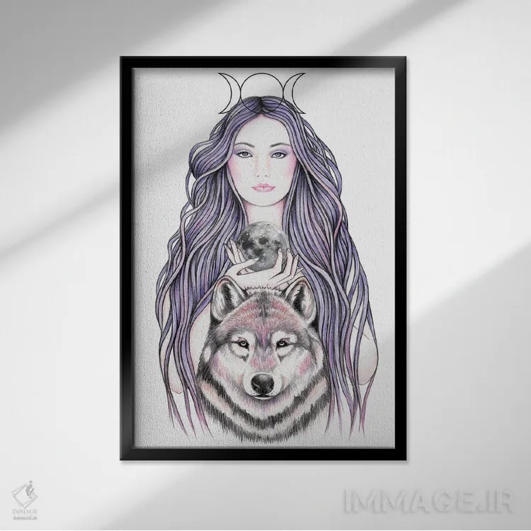 تابلو مهتاب مرموز اثر آندریا هرنیاک - نمای قابدار مشکی