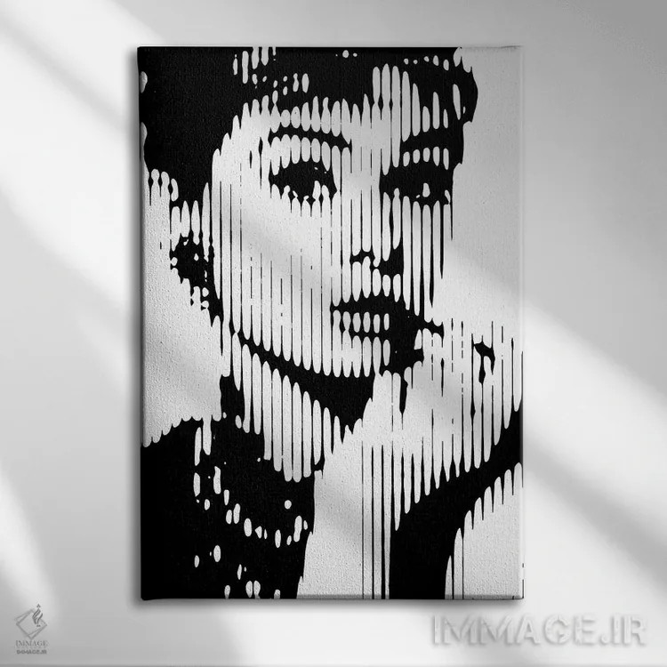 تابلو آدری هپبورن ۳ (نسخه سوم) اثر احمد شریف - نمای روبهرو روی دیوار