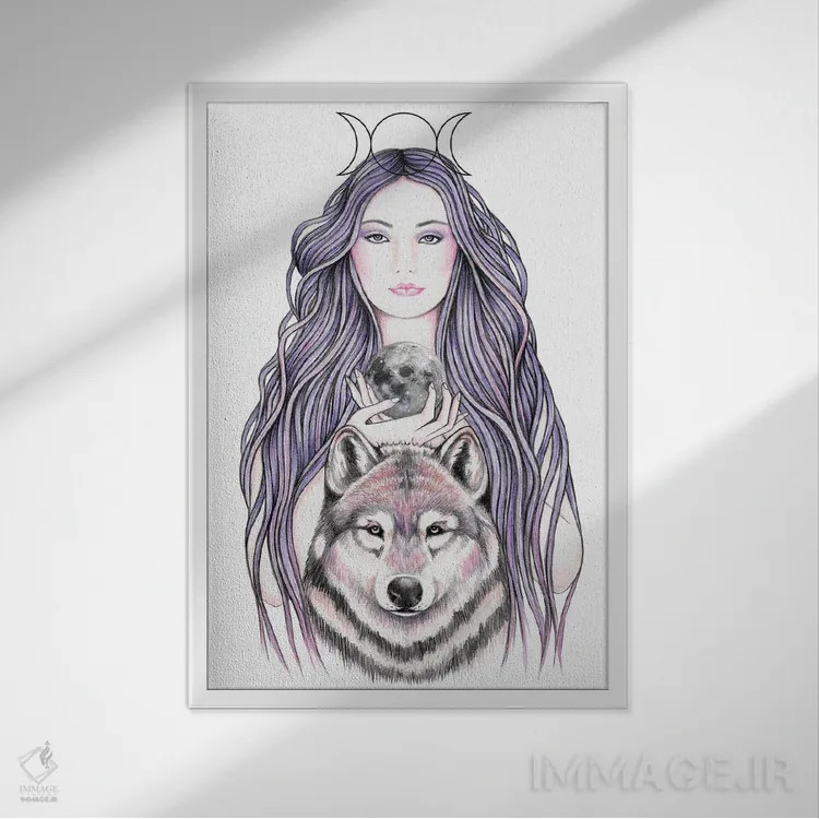 تابلو مهتاب مرموز اثر آندریا هرنیاک - نمای قابدار سفید