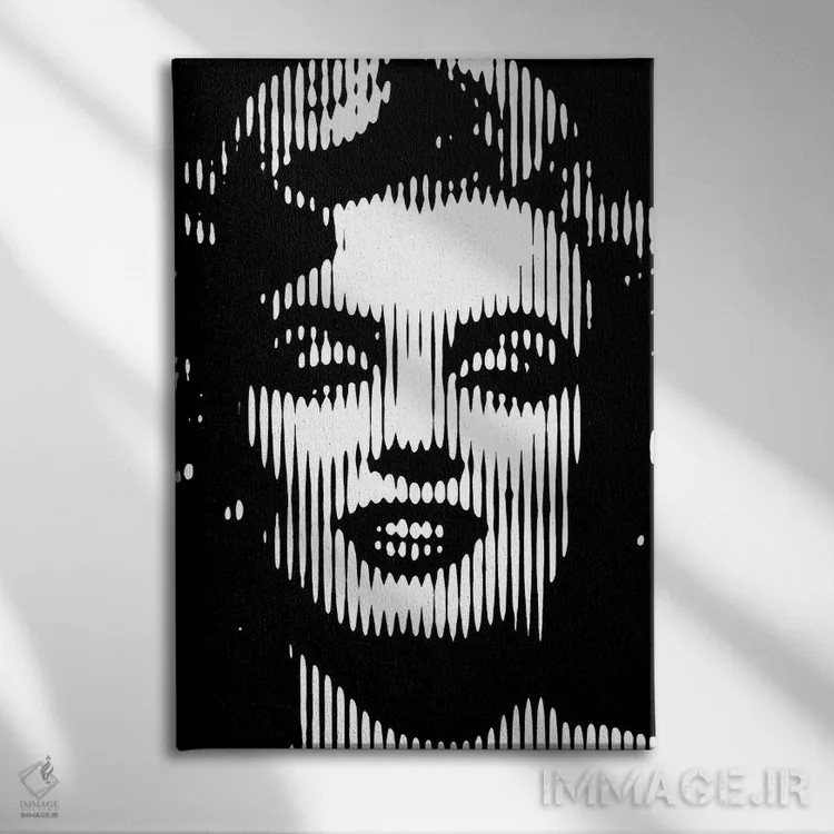 تابلو مرلین مونرو ۳ (نسخه سوم) اثر احمد شریف - نمای روبهرو روی دیوار