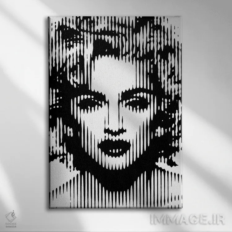 تابلو مدونا (خواننده) اثر احمد شریف - نمای روبهرو روی دیوار